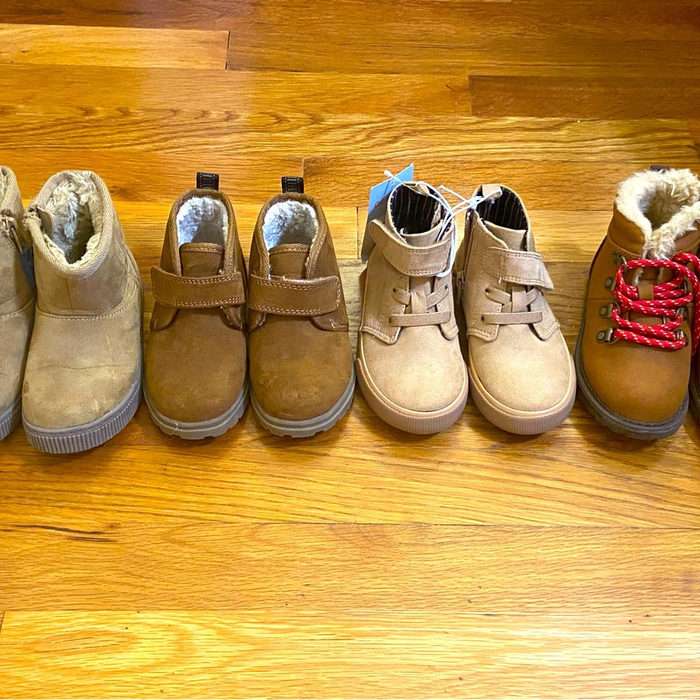 Boys 7T 8T winter bundle! 1 new 3 used. Boys cat and jack boots target.